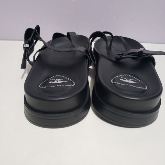Rocket Dog NWT Black Faux Leather Adjustable Sandals Women's Sz 10M - Picture 5 of 11